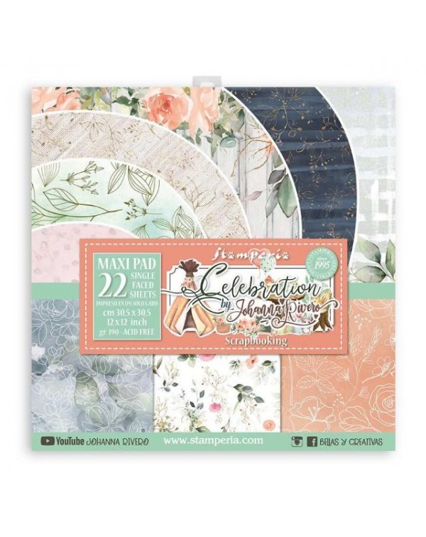 Bloc de Scrapbooking 22 hojas - 30.5x30.5 (12"x12") - 1 cara Celebration