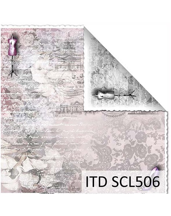 Papel scrap doble cara color y blanco/negro SCL506