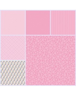 PAPEL SCRAPBOOKING 30X30 CM DECORADO CON FLORES/LUNARES, TONOS CREMA