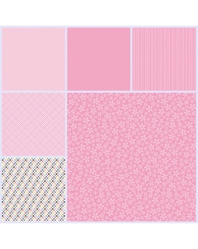 12 Papeles 30x30 cm estampados rosa